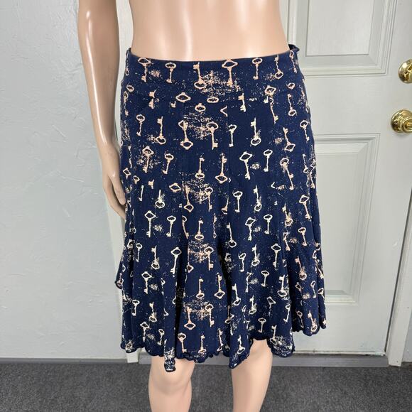 Effie's Heart Women's skirt M A-line Knit Boho Pockets Stretch Cotton Key A3-17 - Picture 1 of 5
